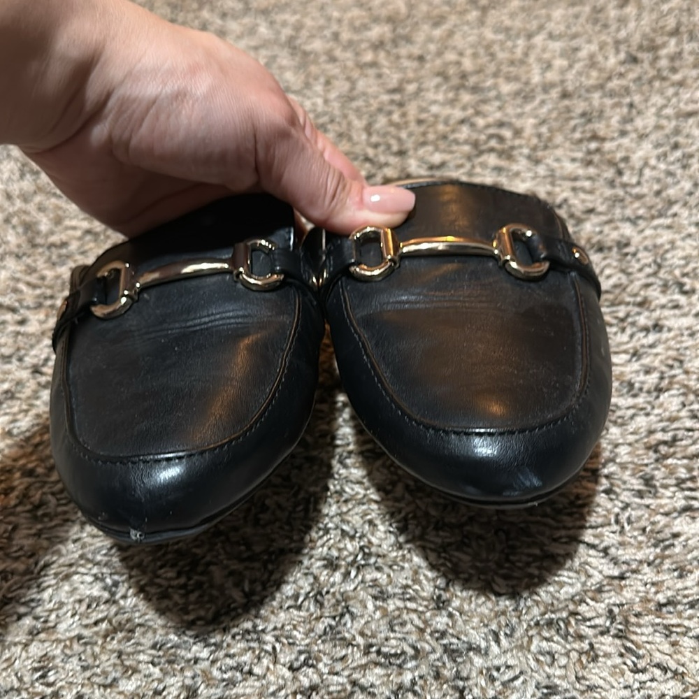 Black gold slip shoes loafers - Picture 9 of 10